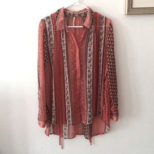 Free People coral blouse M